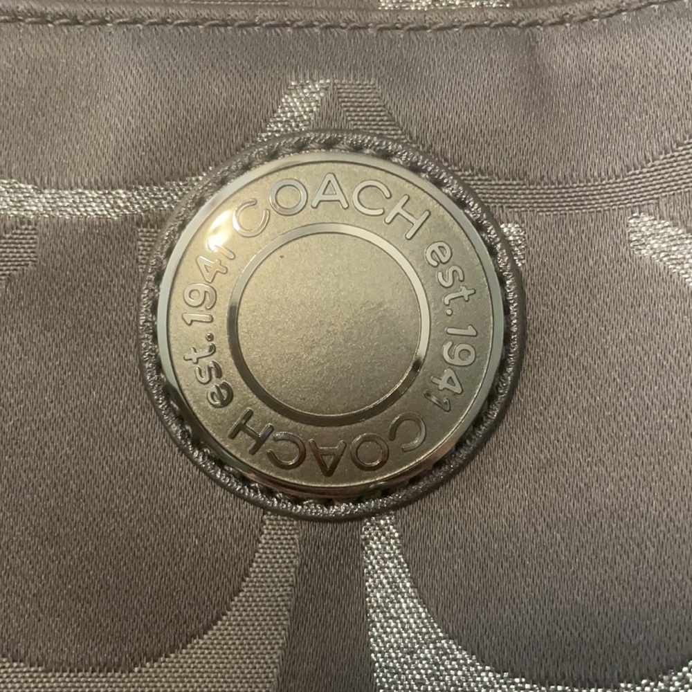 Coach Gray Emblem Tote With Shoulder Straps Gem